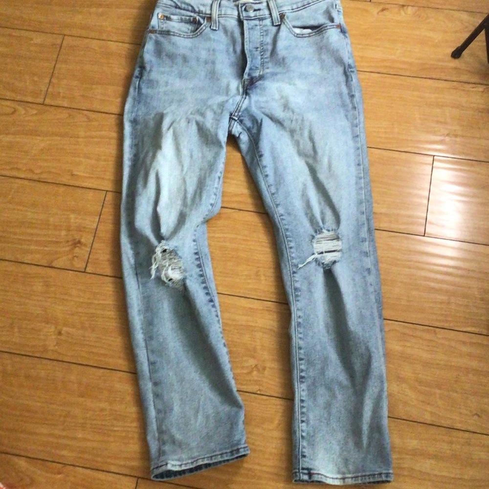 Levi's Light Blue Straight Leg Distressed Women's Jeans